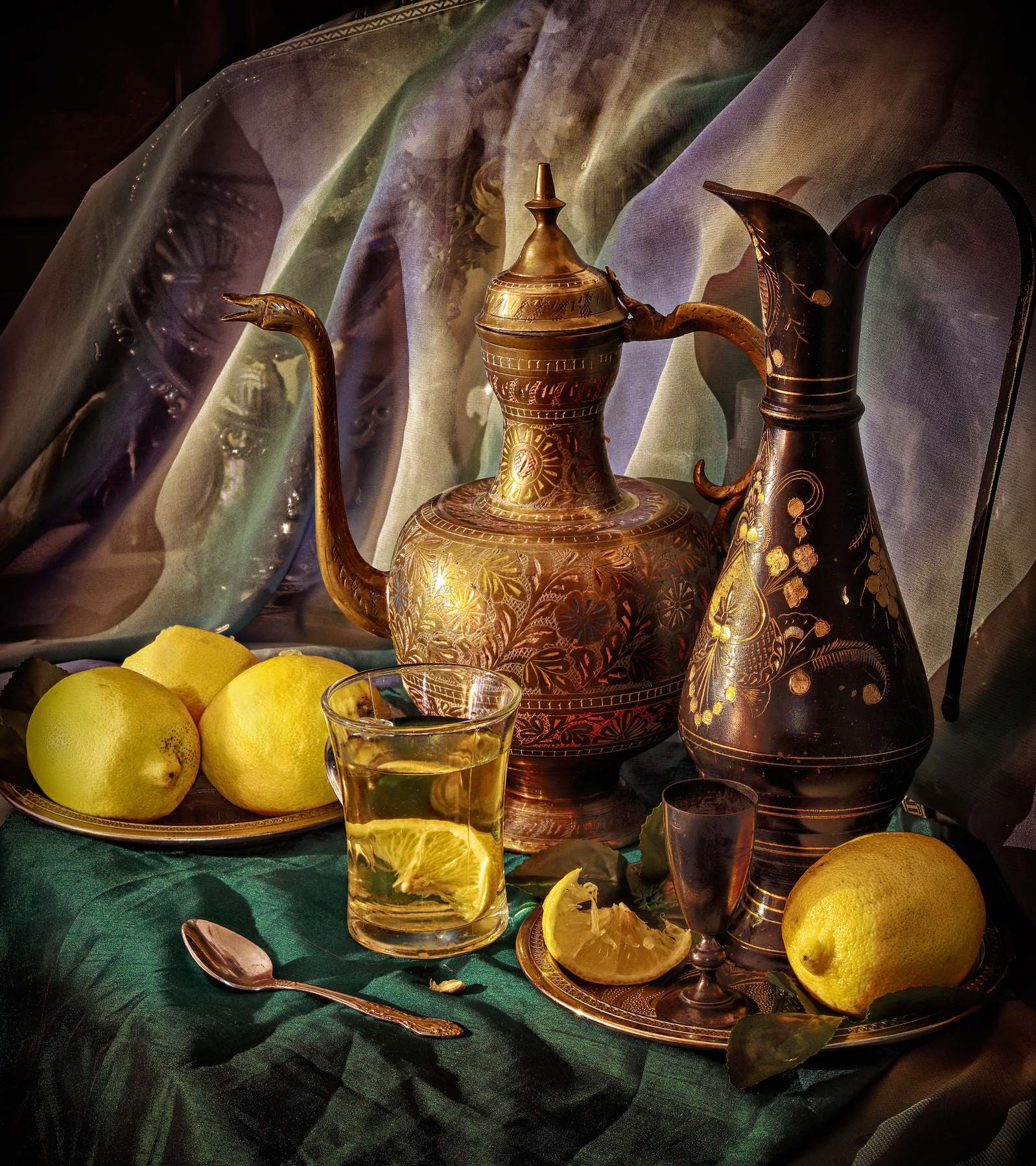 Чай с лимоном, чудное творенье! Чай кувшин индия вода лимон