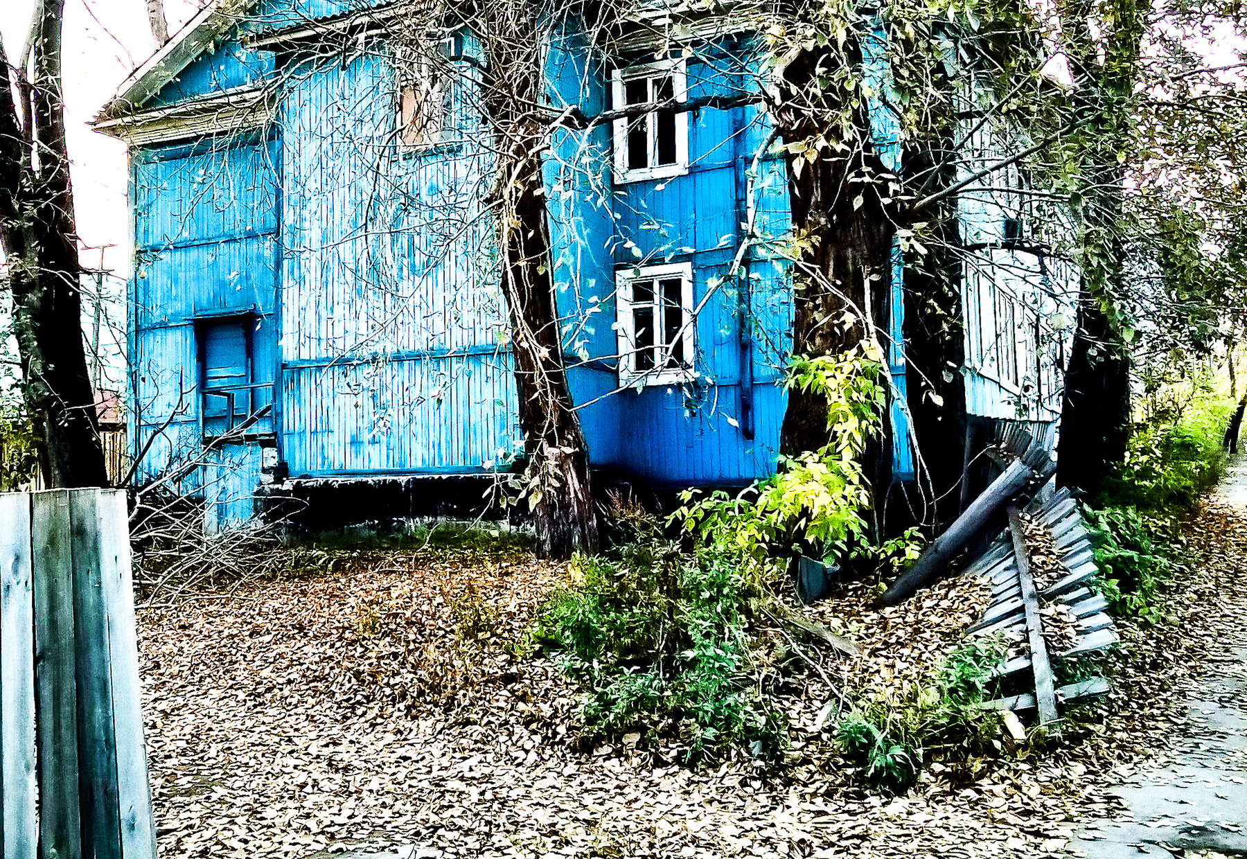 Старый дом синий дом старый деревянные постройки