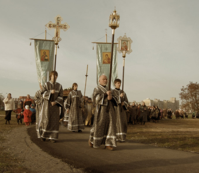 Крестная пятница. Крестный ход рисунок.