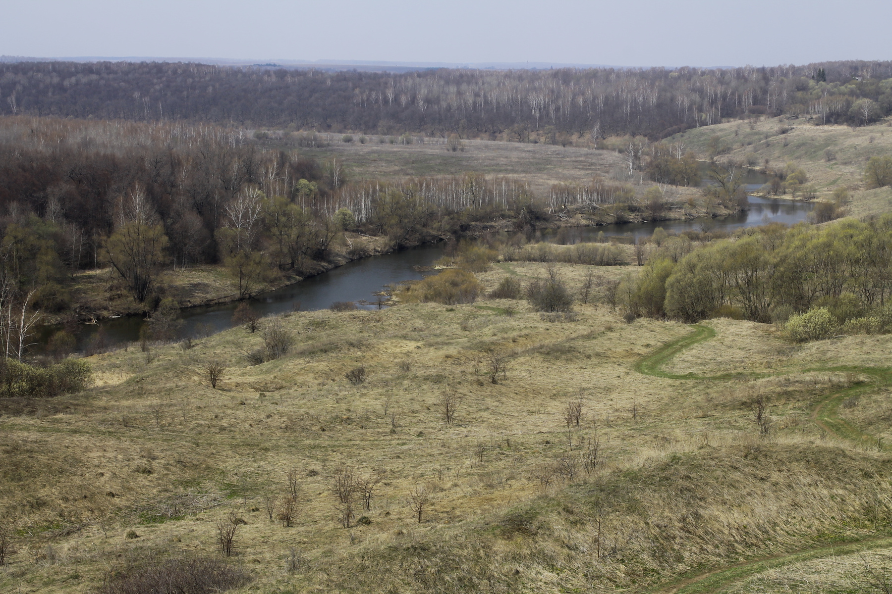 река Осётр в Зарайском районе (Московская область) Осётр Зарайск Весна