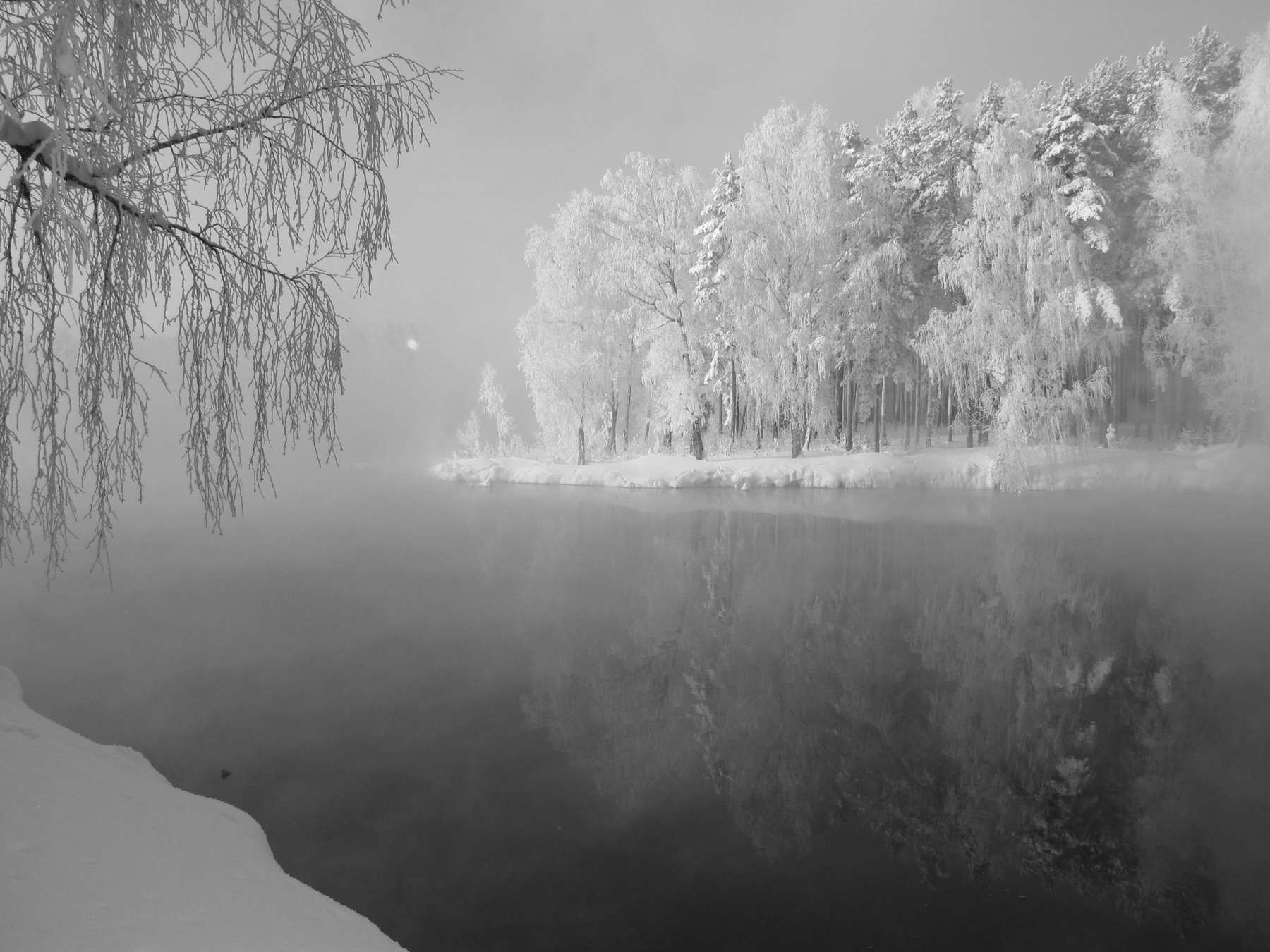 *** зима река отражение