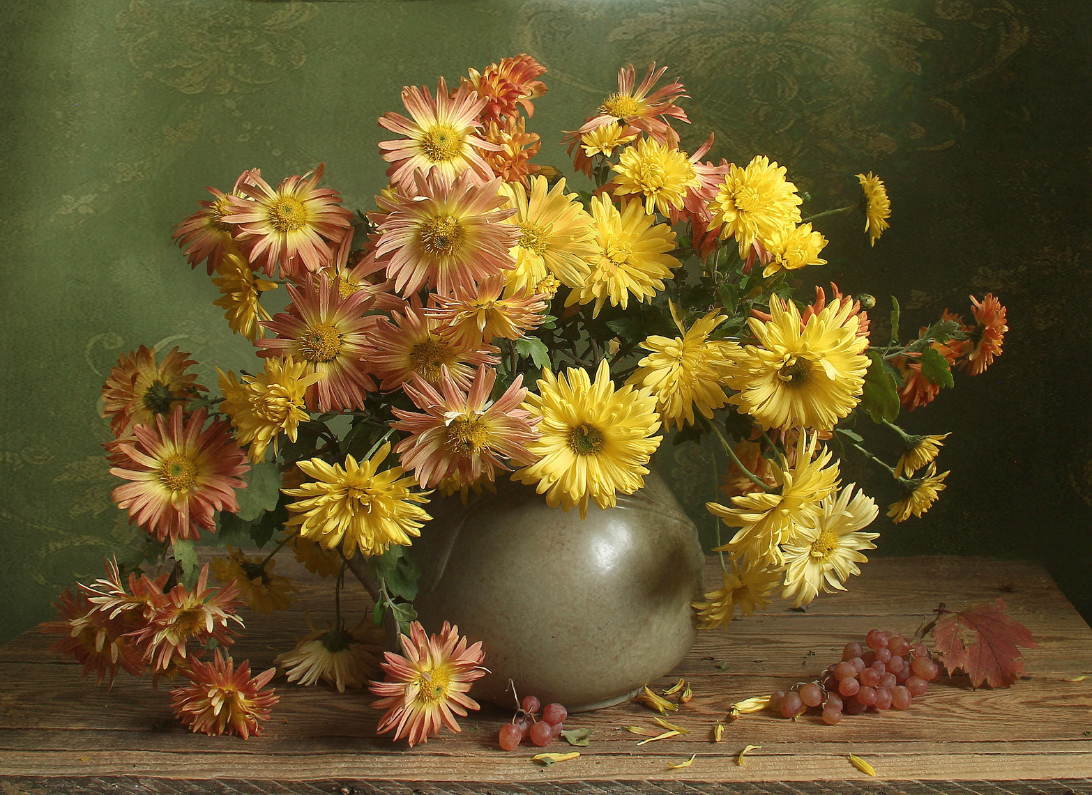 Цветов осенних соберу букет Натюрморт хризантемы осень букет цветов