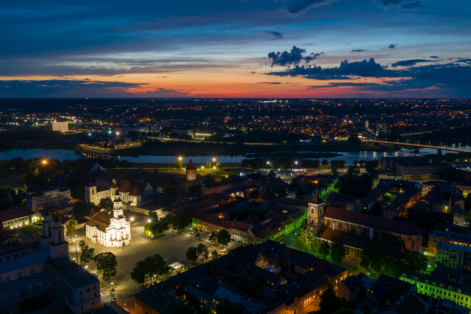Белые ночи Kaunas DJI Mavic Pro Drone Lithuania Sunset HDR