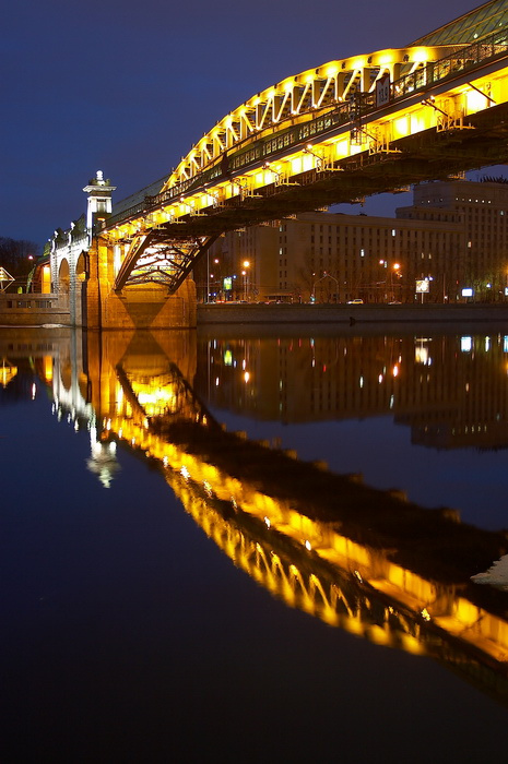 Андреевский мост набережная река Москва Андреевский мост вечер
