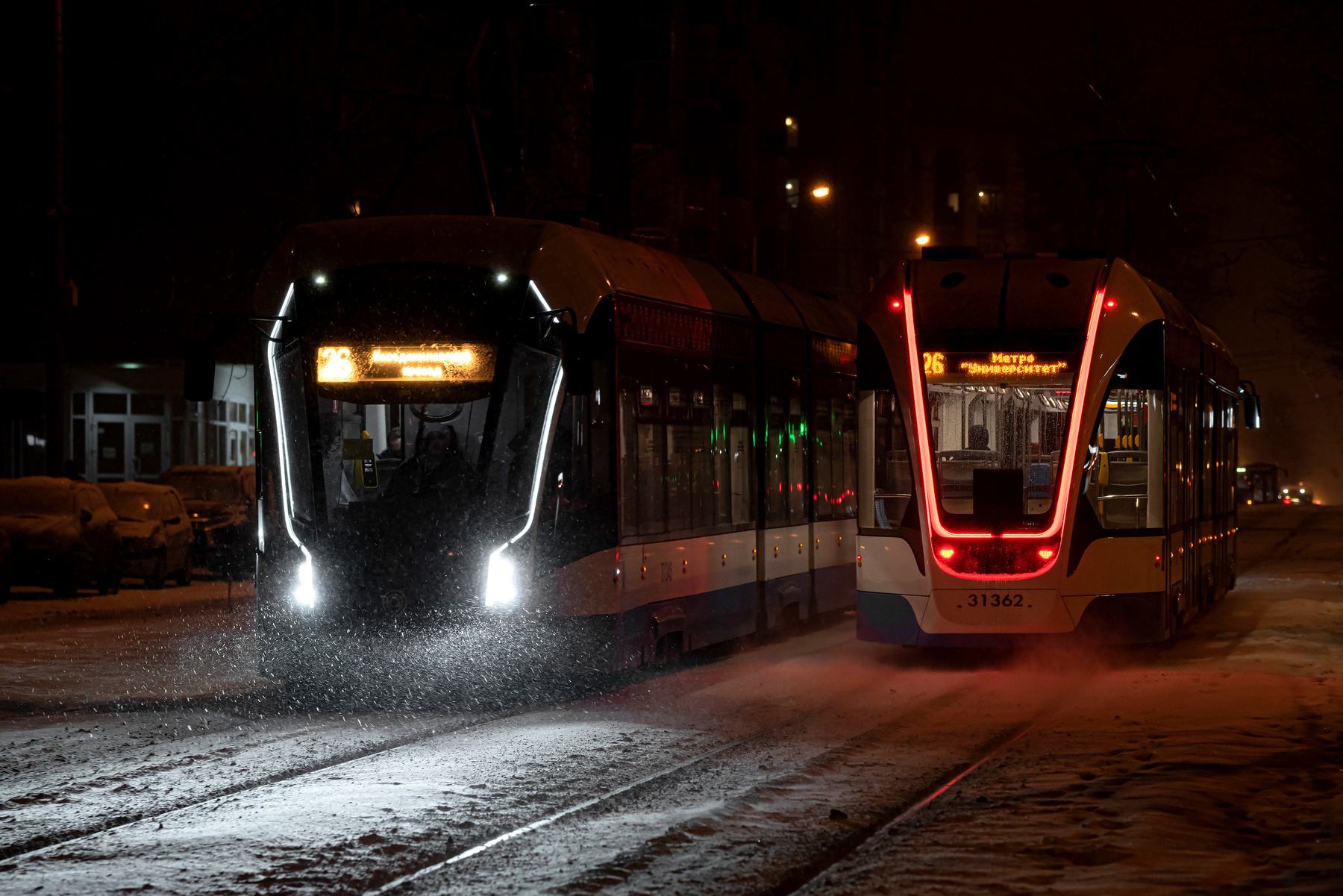 Трамвайное настроение трамвай ночь зима огни атмосфера