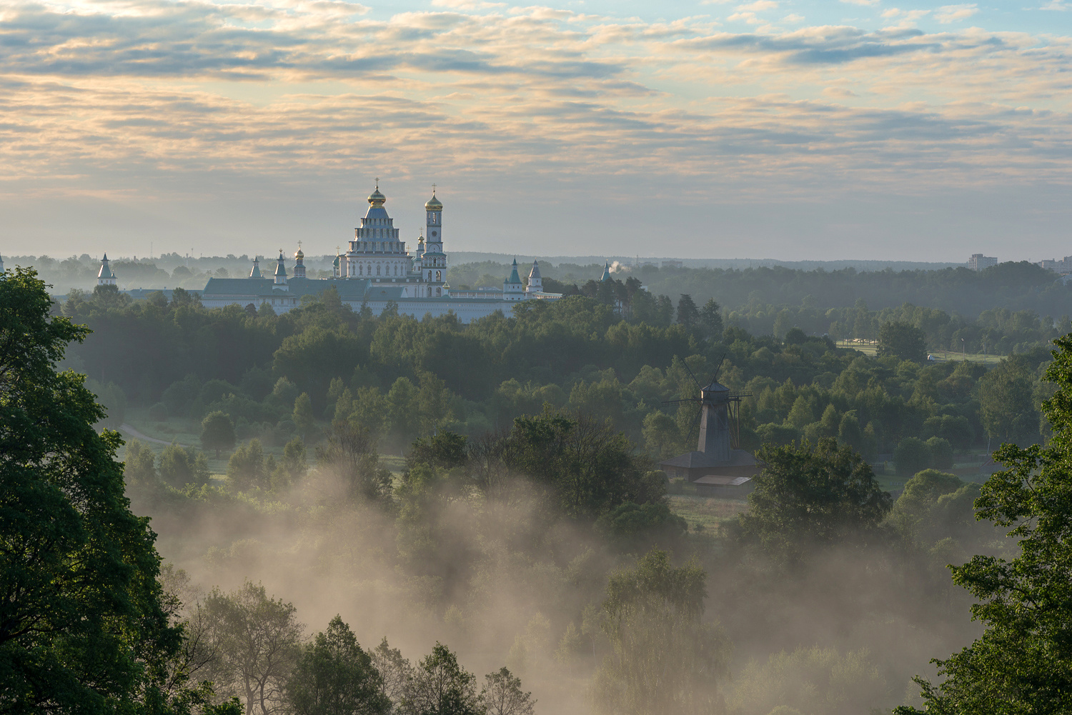 *** утро рассвет туман истра московская область новый иерусалим