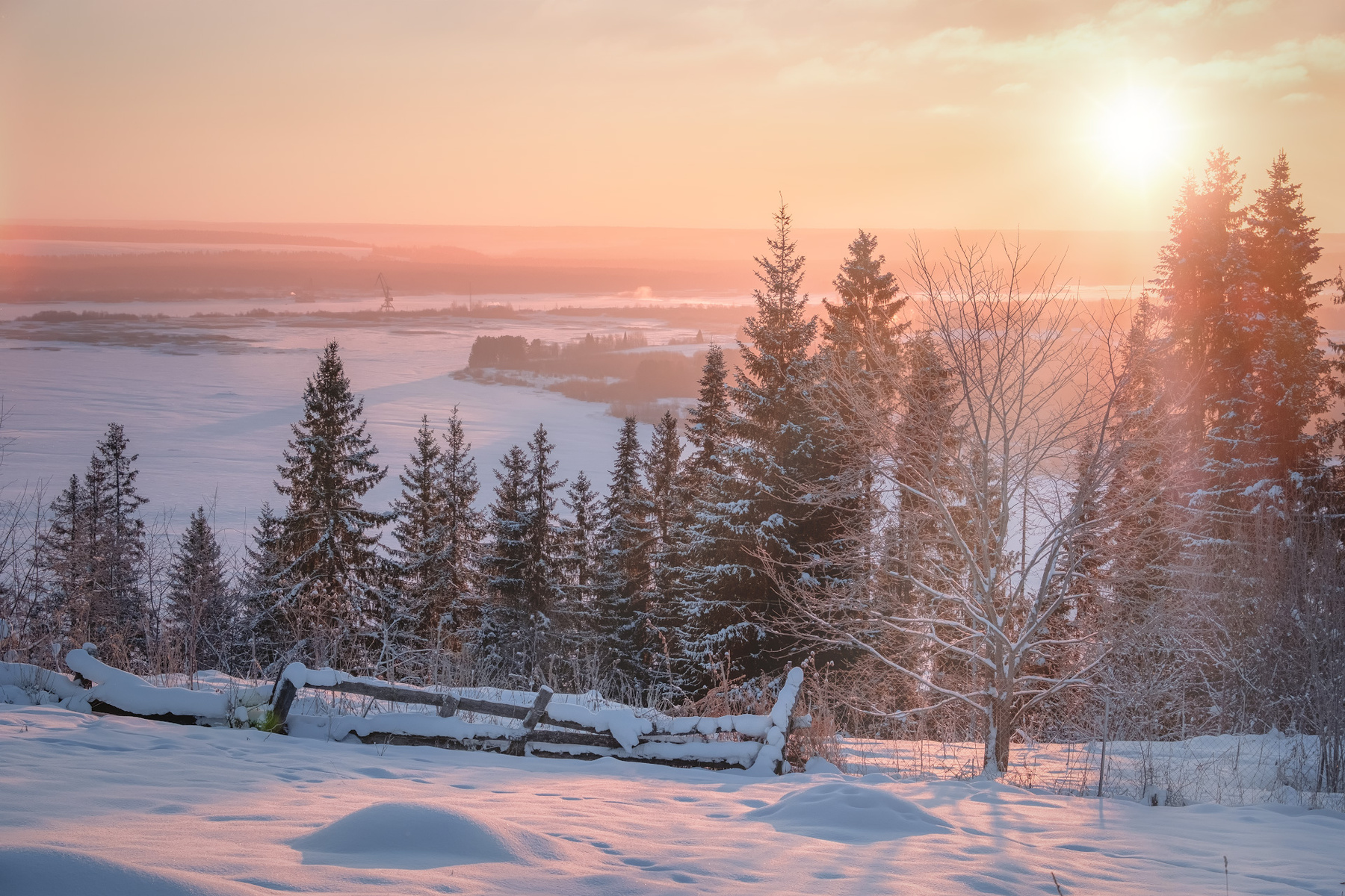 Солнце над Чусовой деревня успенка мороз утро зима солнце чусовая долина