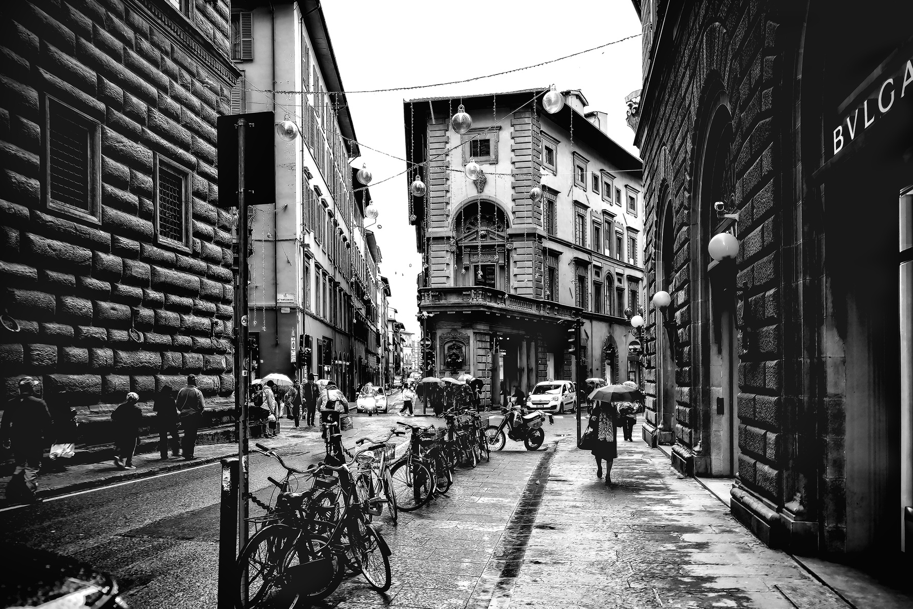 *** Флоренция Италия город черно-белое