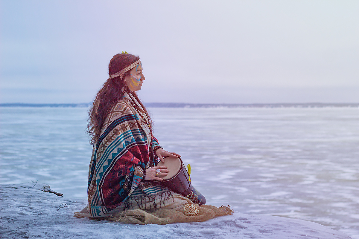 Медитация на берегу снежного моря 