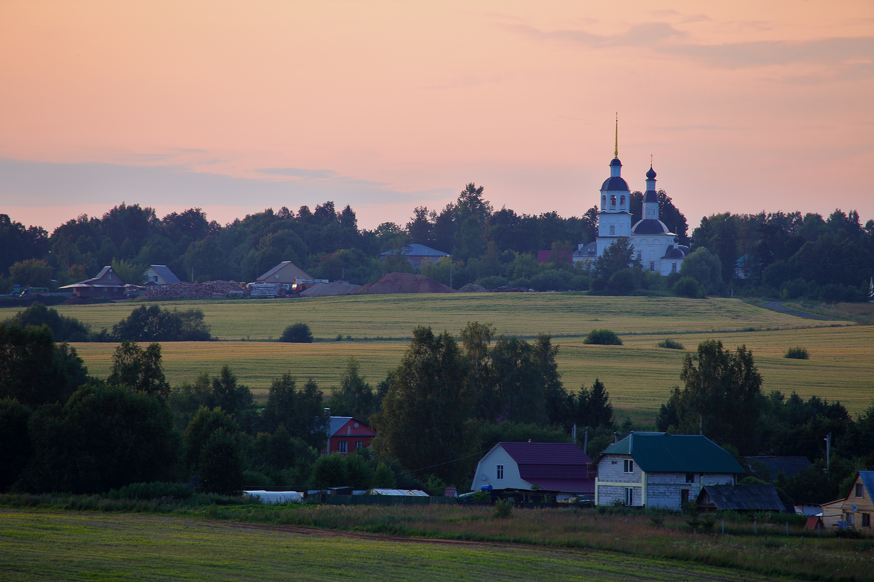 Вечерело... колоцкий монастырь деревня вечер закат россия