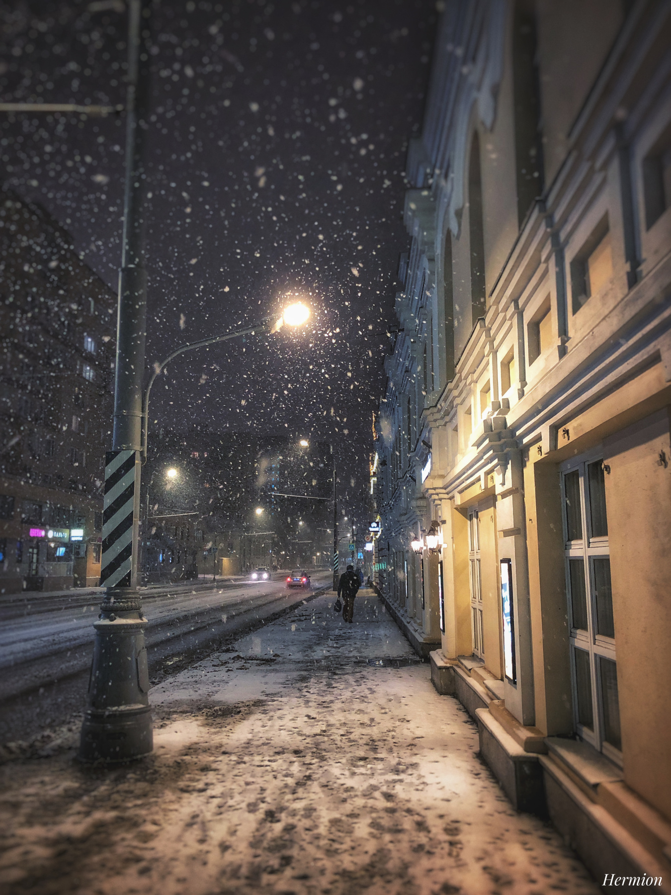 Ночь, улица, фонарь Москва снег фонарь ночь улица