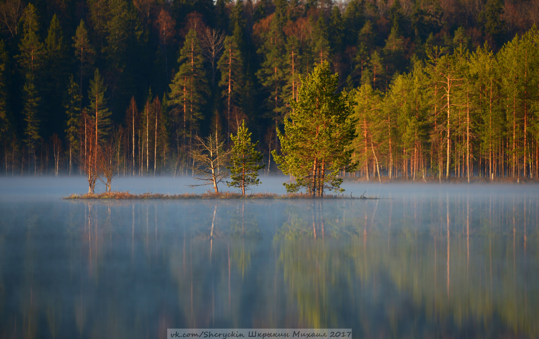 *** Карелия Россия озеро утро весна май пейзаж островок
