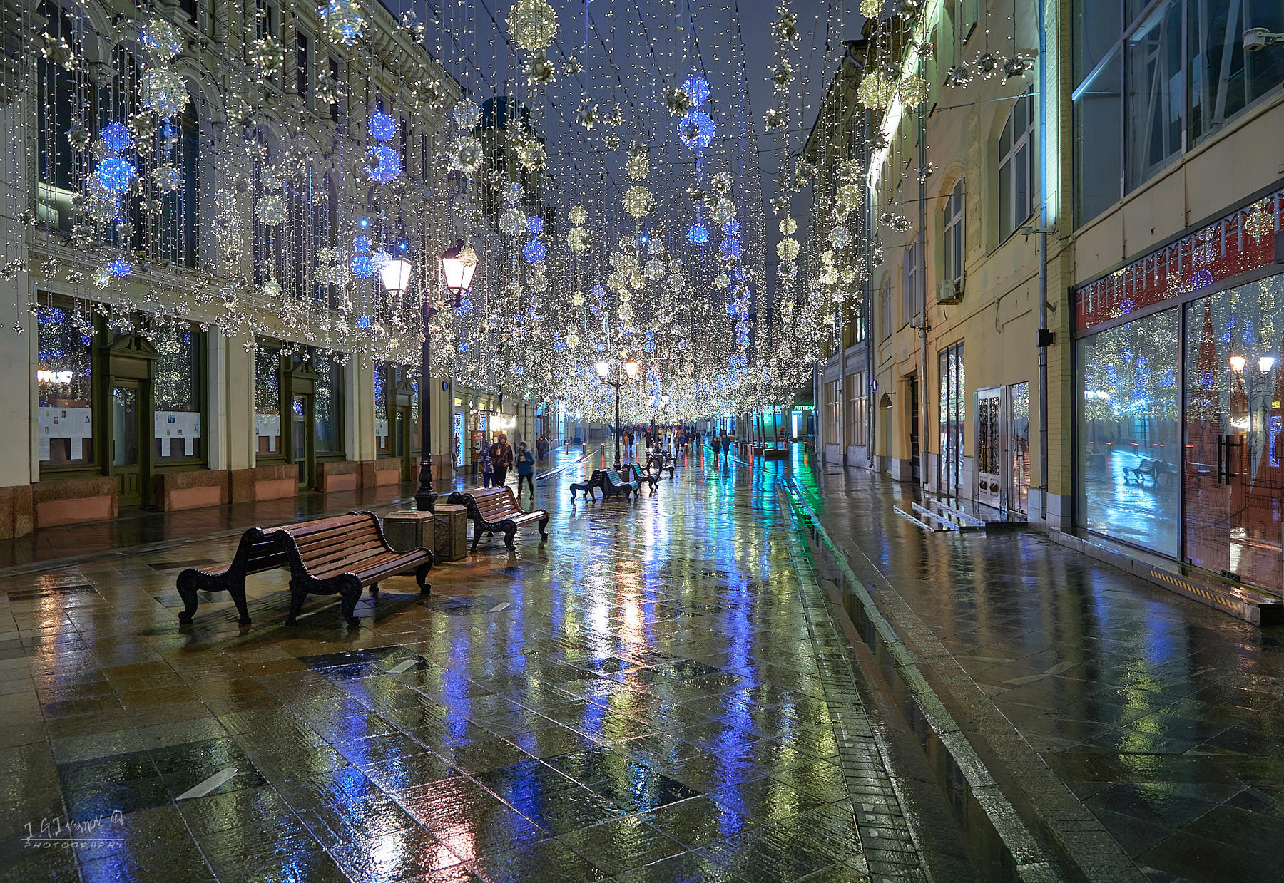 Изумрудный город Москва город улица ночь вечер