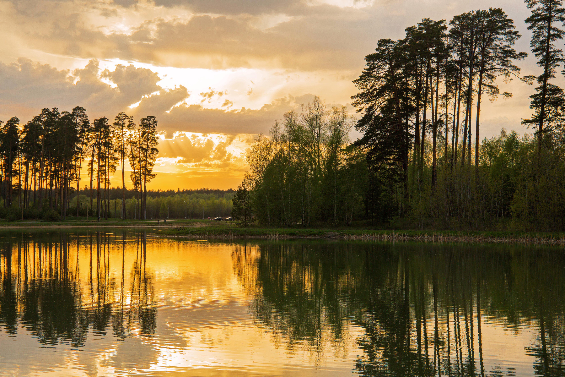 Хмурый закат природа пейзаж весна вечер закат татарстан озеро светлое лебяжье