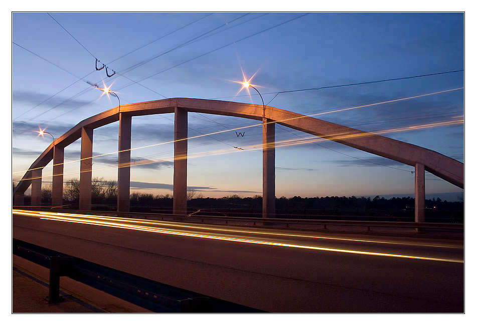 Bridge Lights город мост тролейбус огни