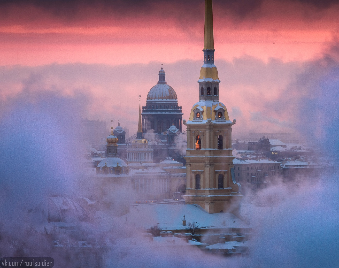 Мороз в Петербурге Санкт-Петербург город закат зима снег мороз Россия пейзаж дым рассвет архитектура церковь храм