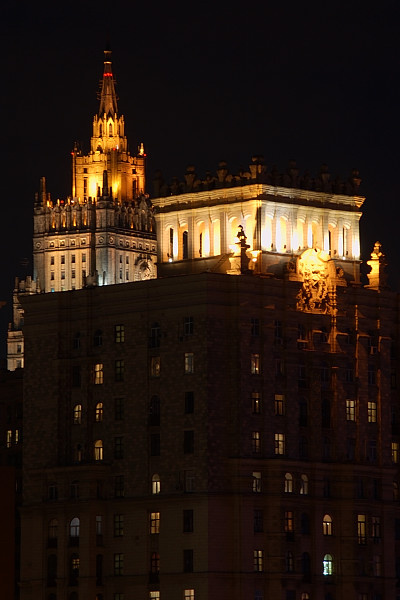 Golgen age of the Soviet Empire Москва ночь Смоленская набережная МИД