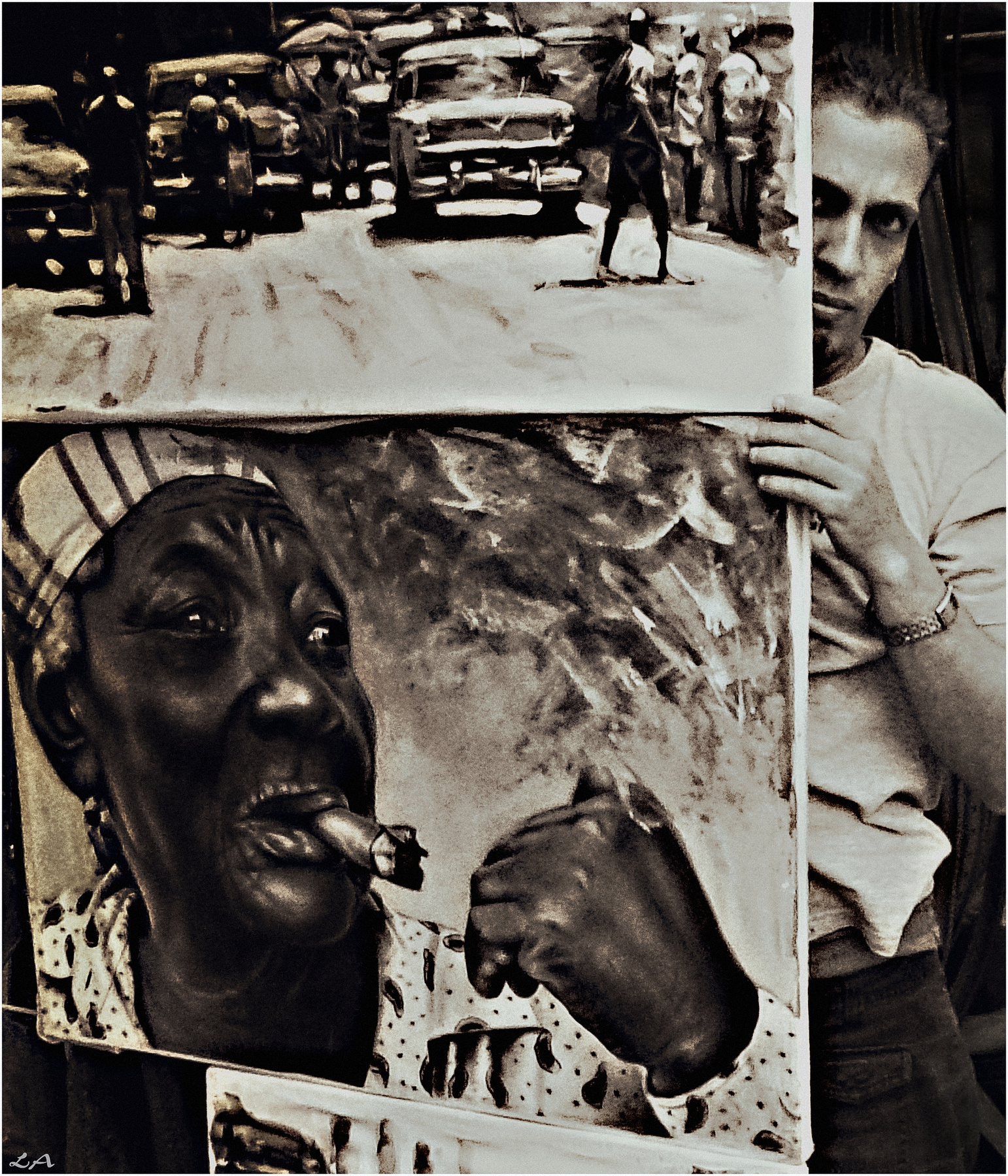 *Портрет портрета гаванского художника* путешествие жанр Куба портрет Фото.Сайт Светлана Мамакина Lihgra Adventure
