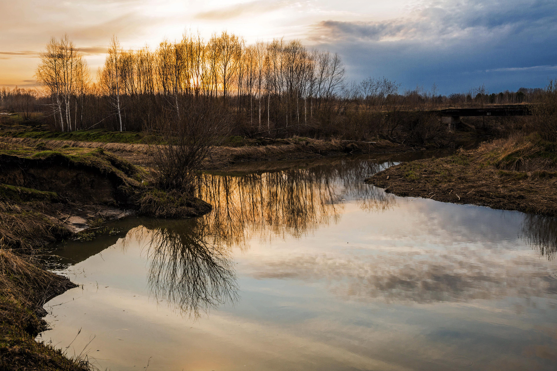 *** природа пейзаж весна вечер закат татарстан протока река казанка