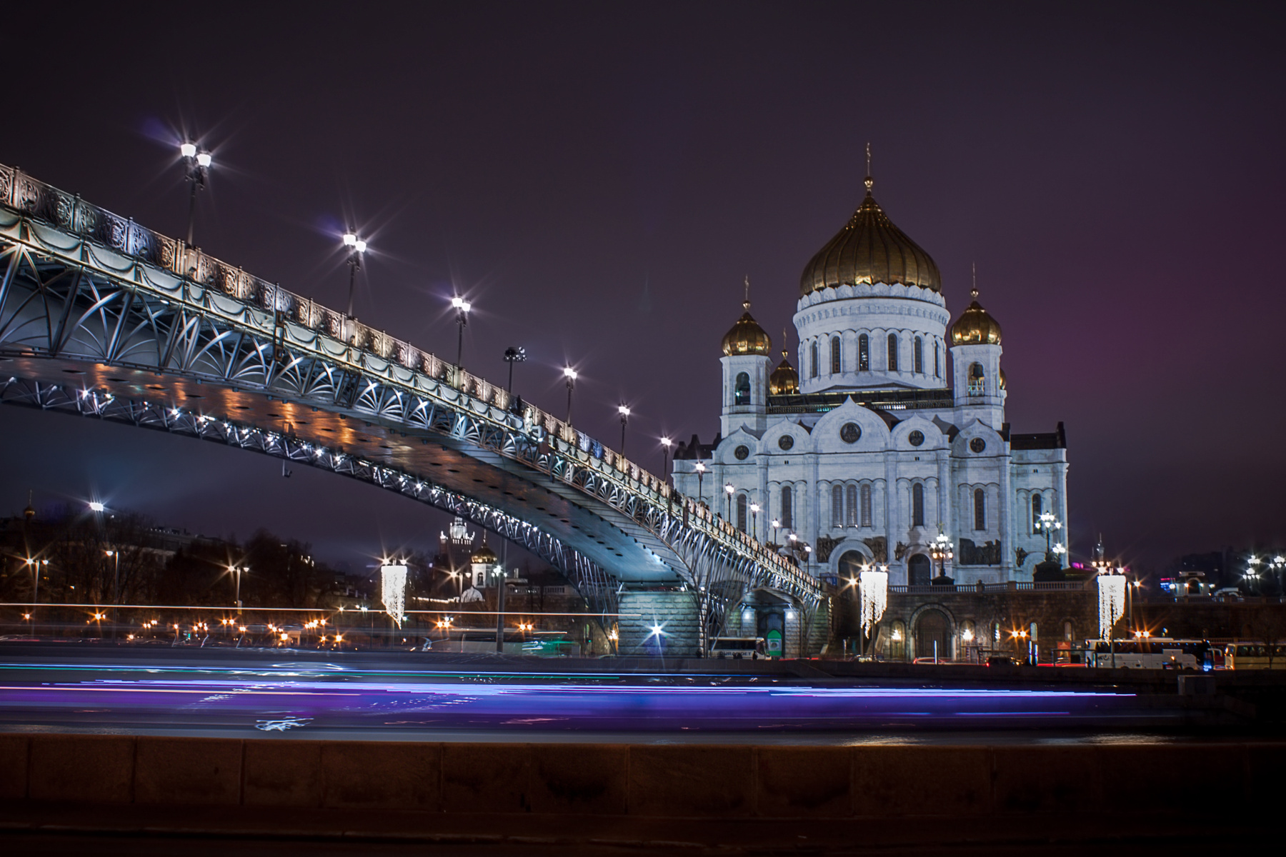 Новогодняя Москва Москва река вечер