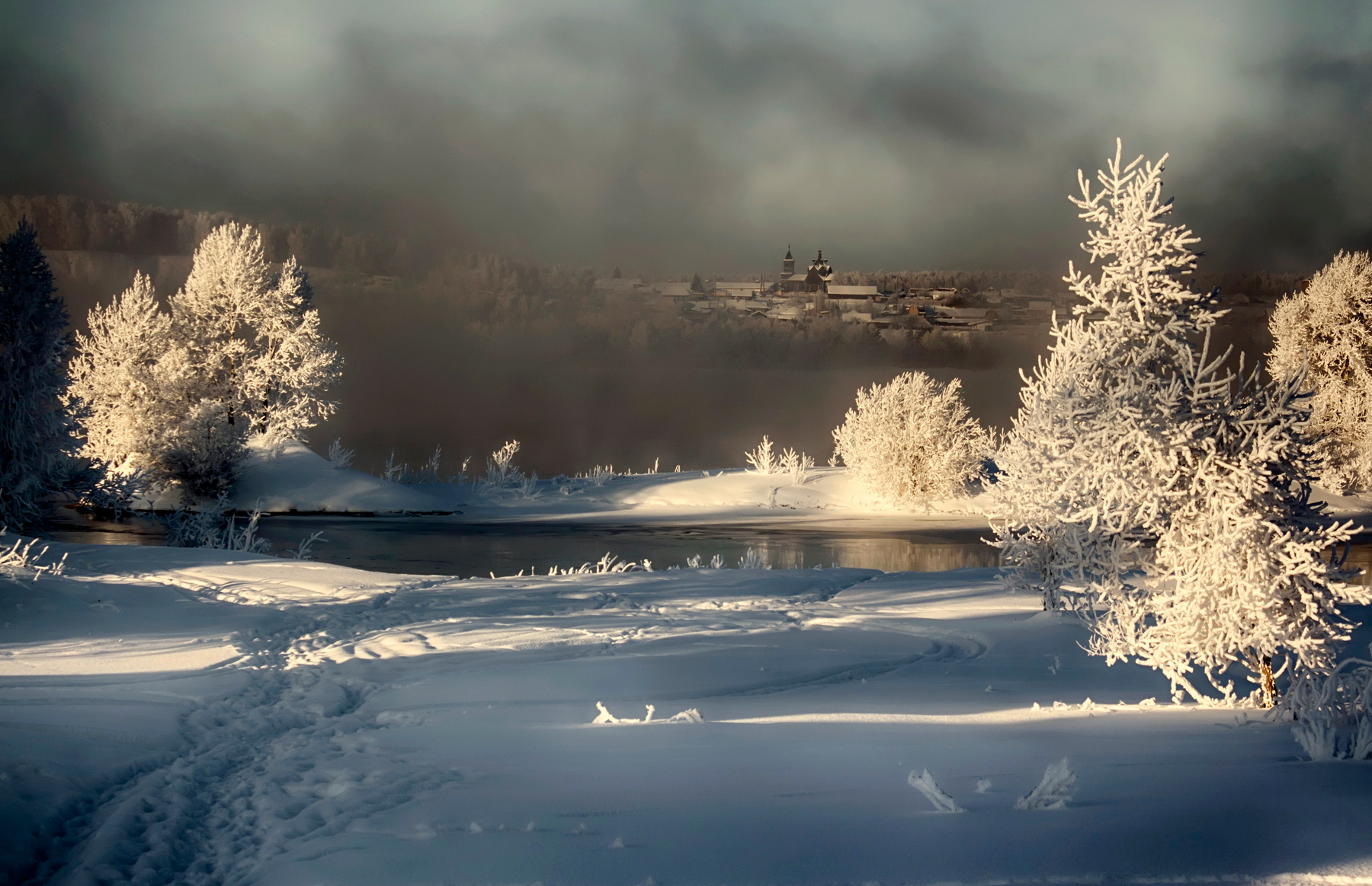 *** россия сибирь железногорск пейзаж зима Енисей