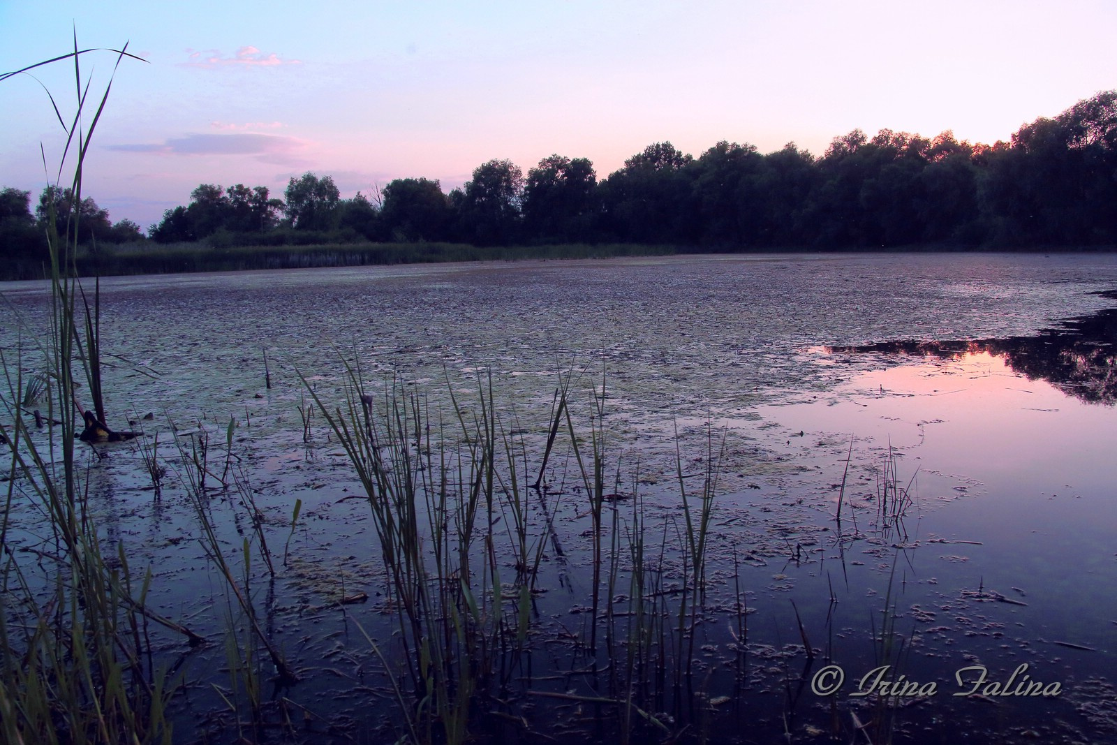 Сумерки Пейзаж озеро вечер сумерки закат небо облака вечернее освещение
