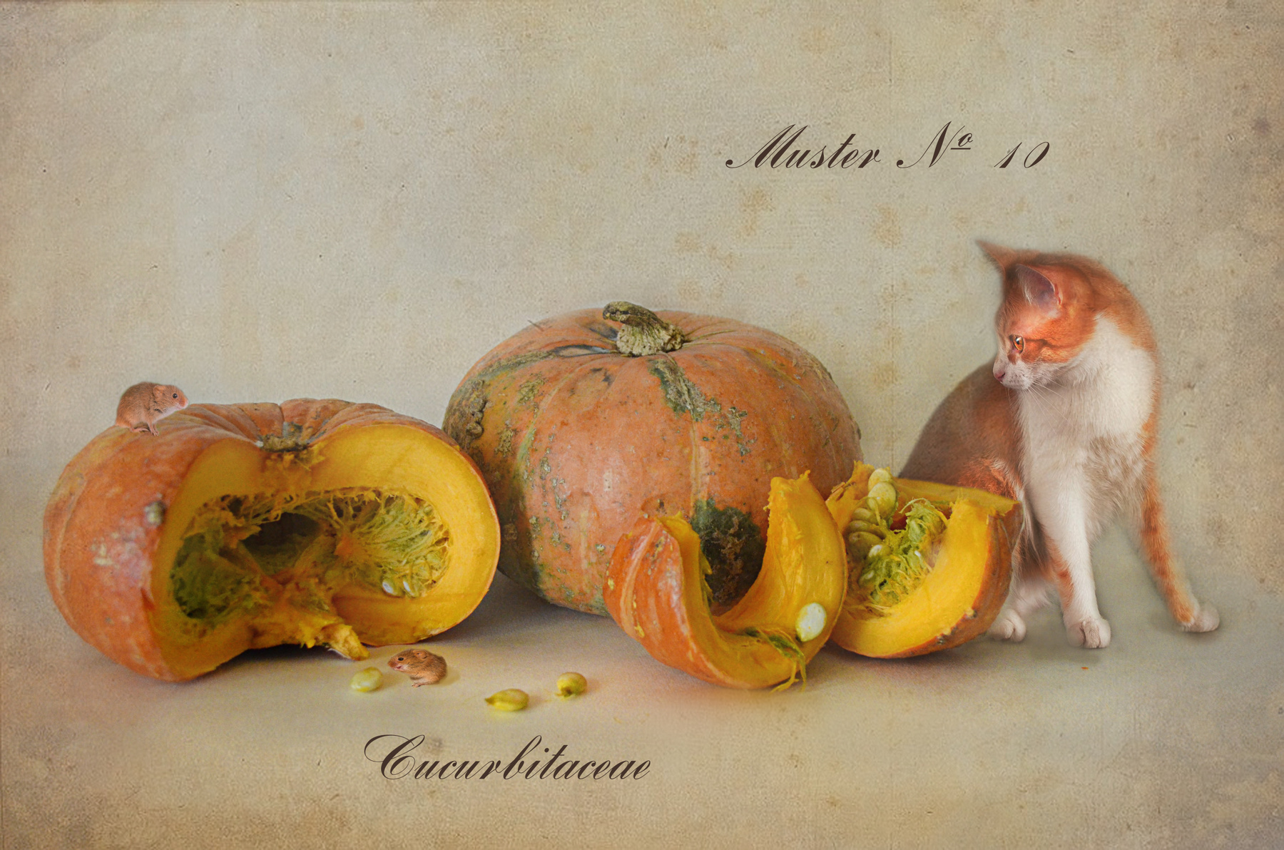 Ботанический альбом ботанический альбом плоды тыквы кот мышь рисунок
