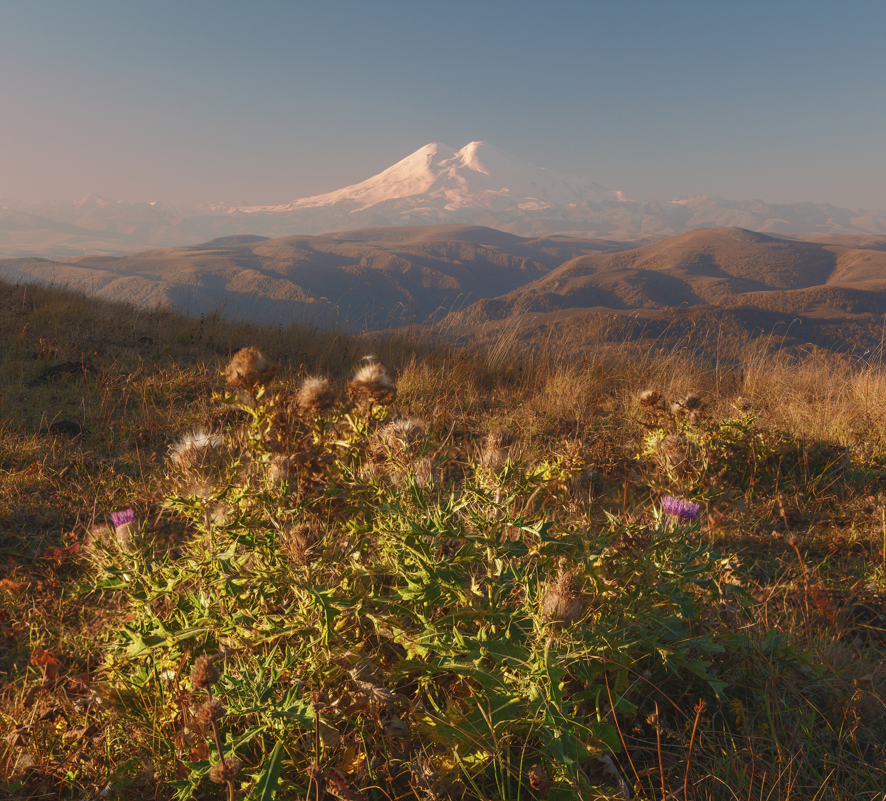 Осень в Приэльбрусье Приэльбрусье Эльбрус осень золотая рассвет горы Кавказ