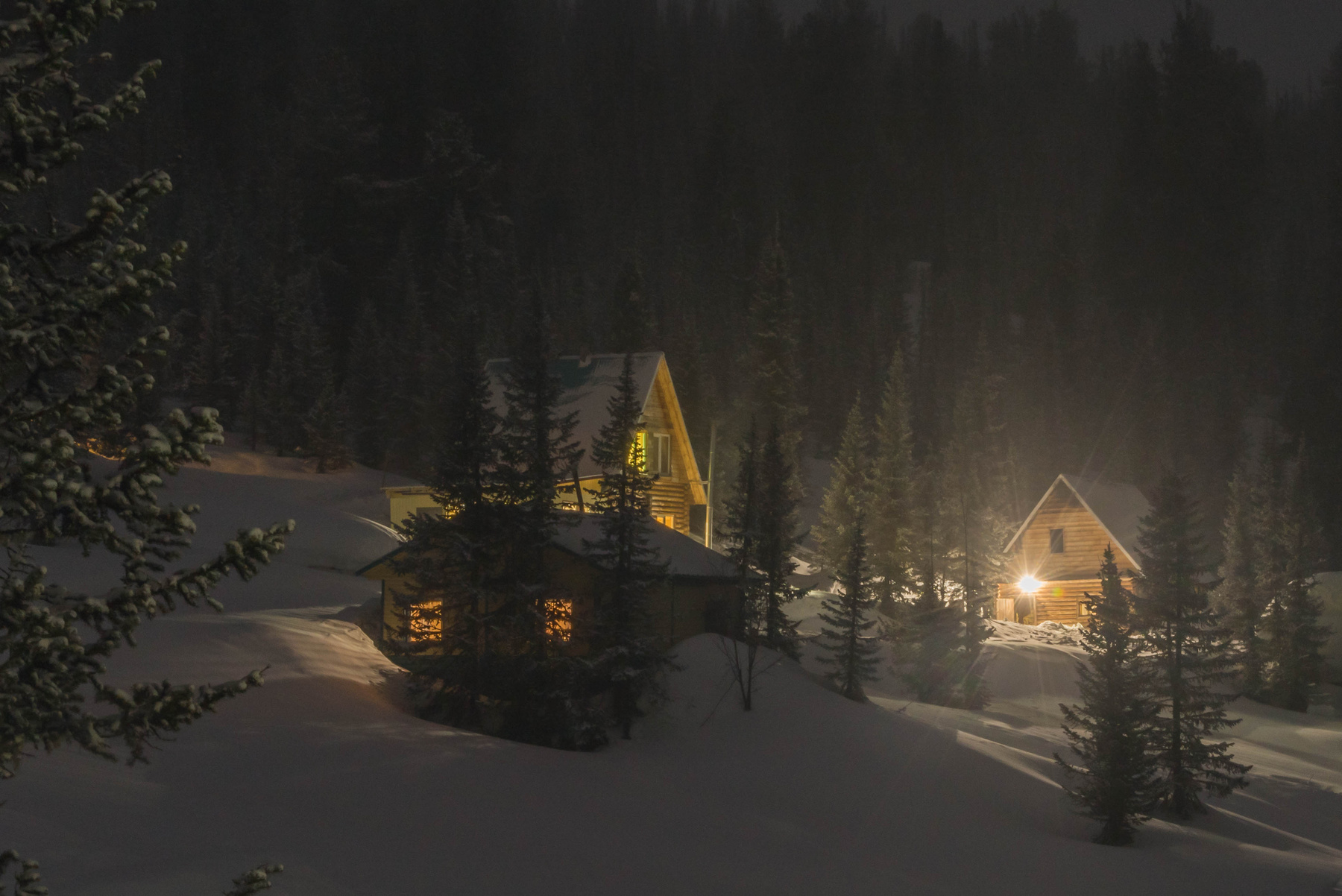 Зимняя сказка зима ночь снег дом