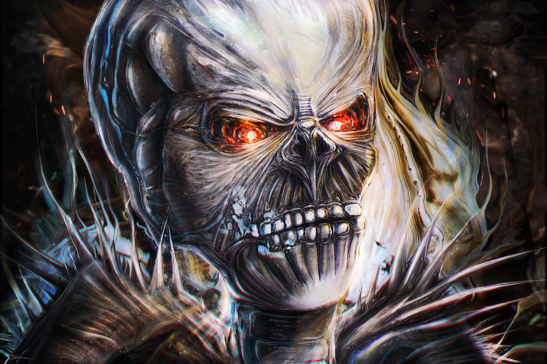 Skeleton King графика фантастика искусство фотошоп инопланетянин мысли cg art cg_art digital photoshop mind alien surreal sci_fi