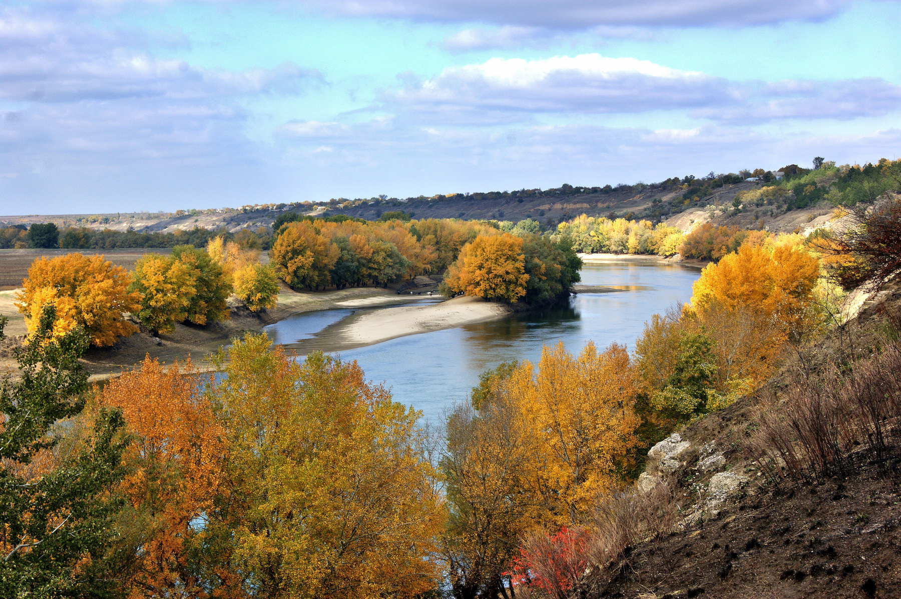 Приднестровская осень река природа осень вода небо облака