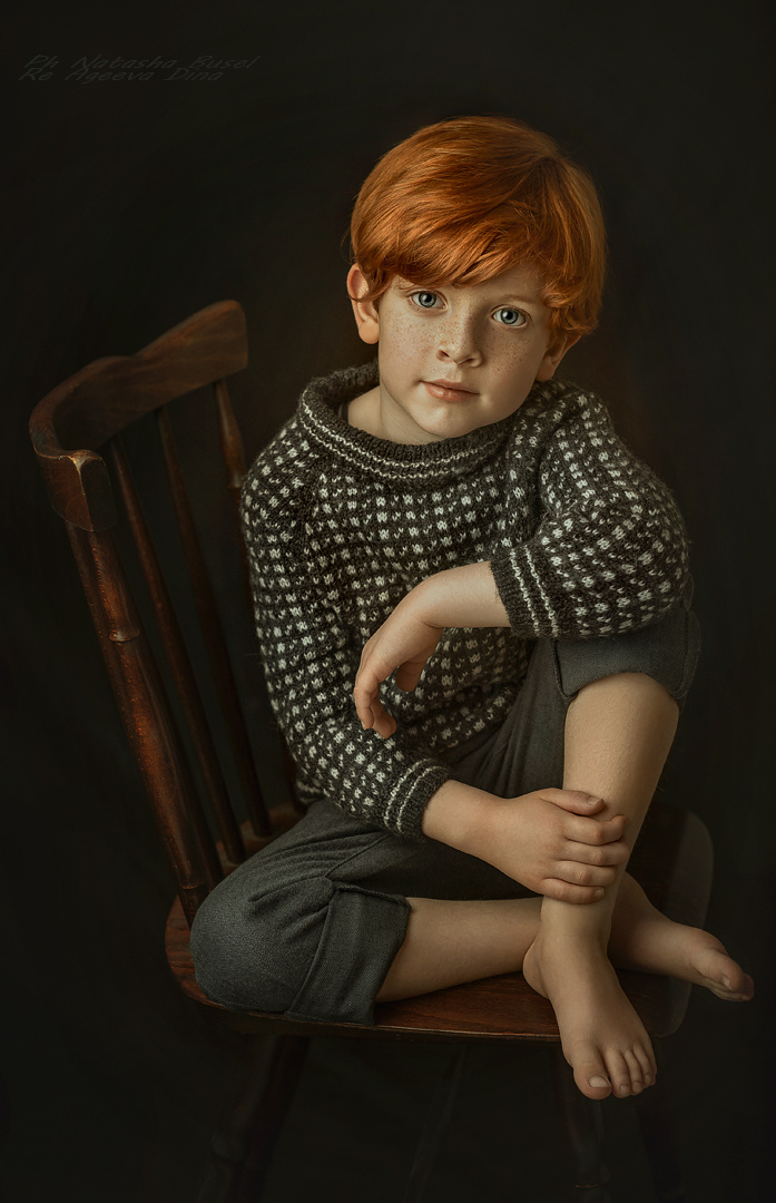 "Рыжик" Рыжие волосы стилизация под картину мальчик в свитере