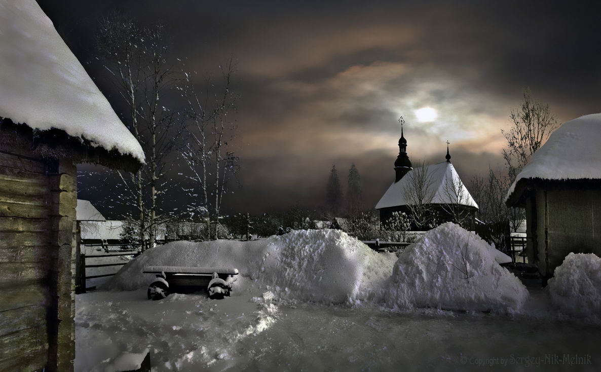 В ожидании волшебства, под ВЕЧЕР на ХУТОРЕ Беларусь звезды зима луна мороз ночь снег Озерцо Логойск Дудутки