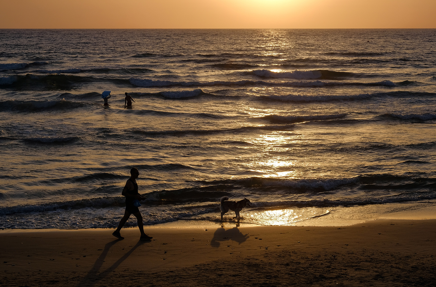 Прогулки на закате Хайфа море