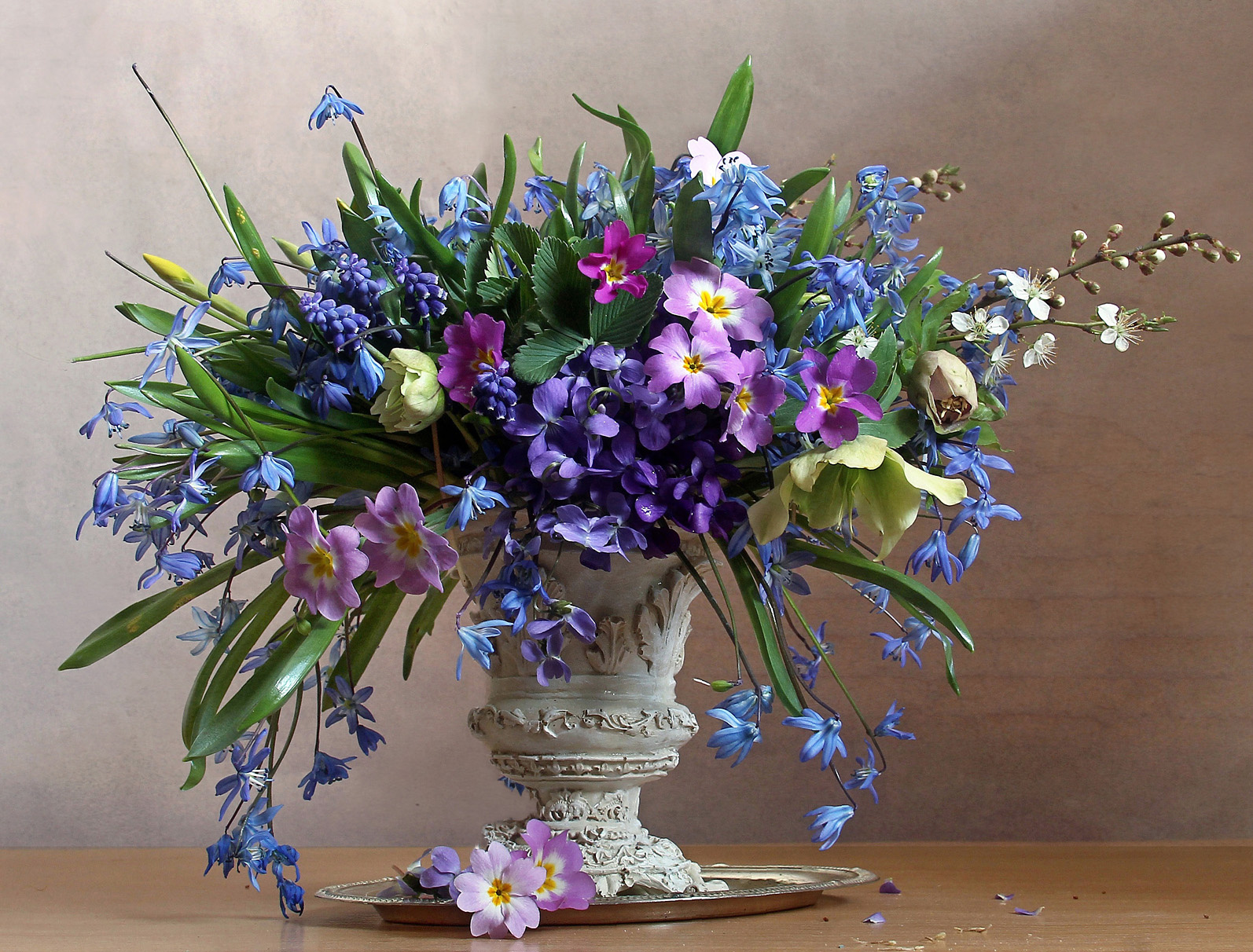 Цветов весенних акварель Натюрморт первоцветы весна букет цветов