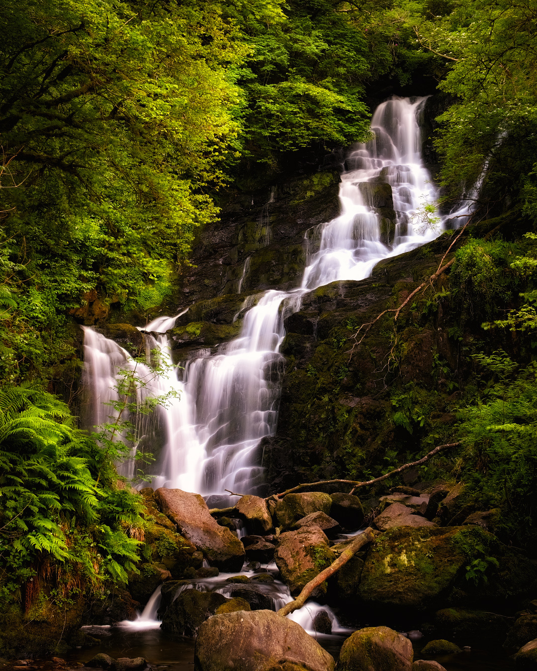 ...among the greens... ireland nature outdoors landscape long exposure water watrefall falling flow stream creek river rocks greens wood forest stones deep fairy tail mysterious scenic scenery picturesque awe wonderful breathtaking europe