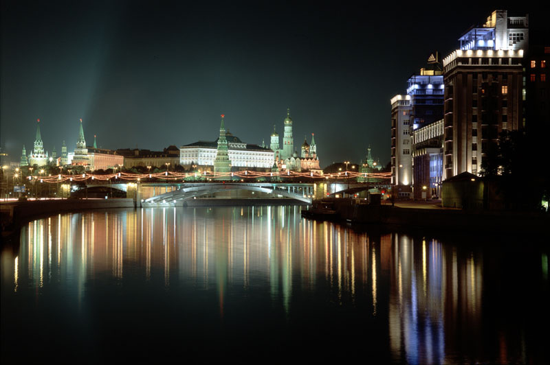Ночная Москва город ночь кремль