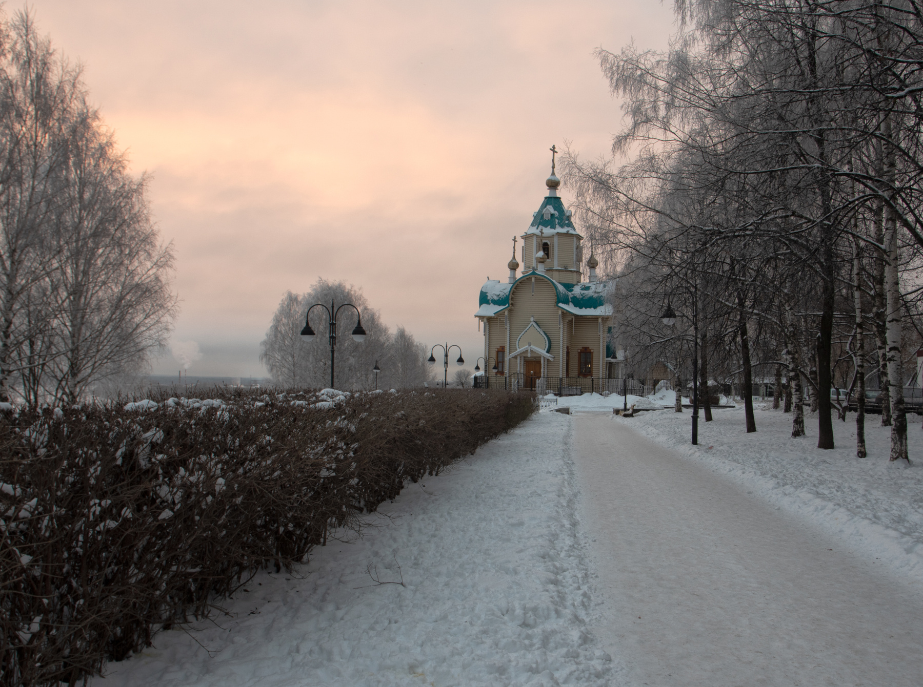 Зимнее утро в Александровском саду 