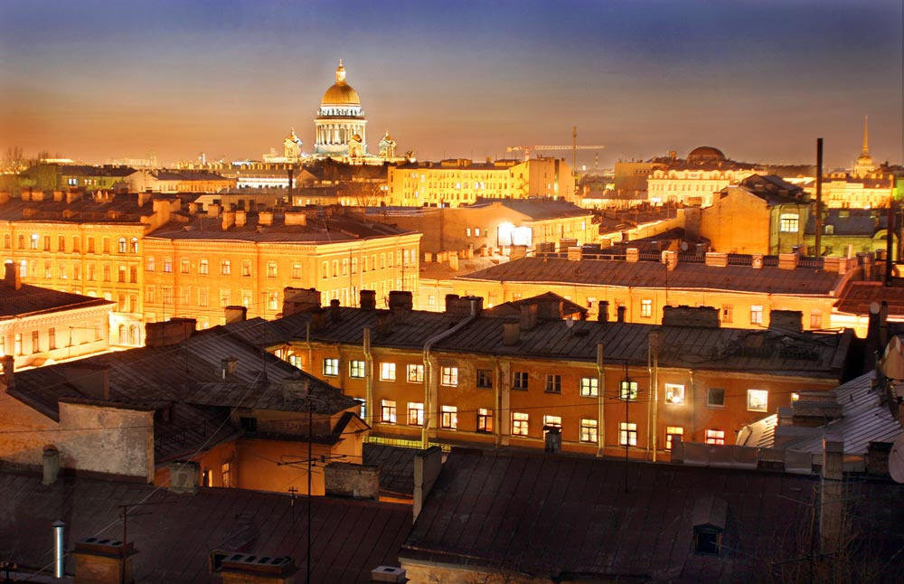 город ночь спб питер исакий ночь