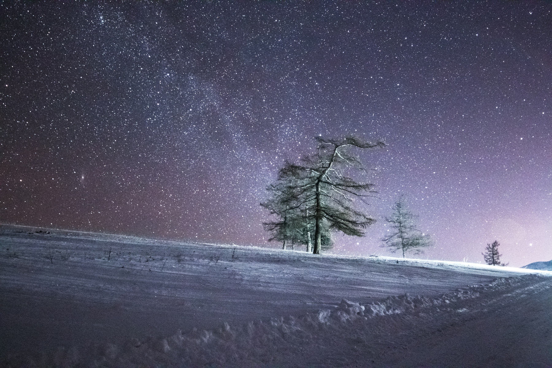 Ночь ночь звезды снег зима