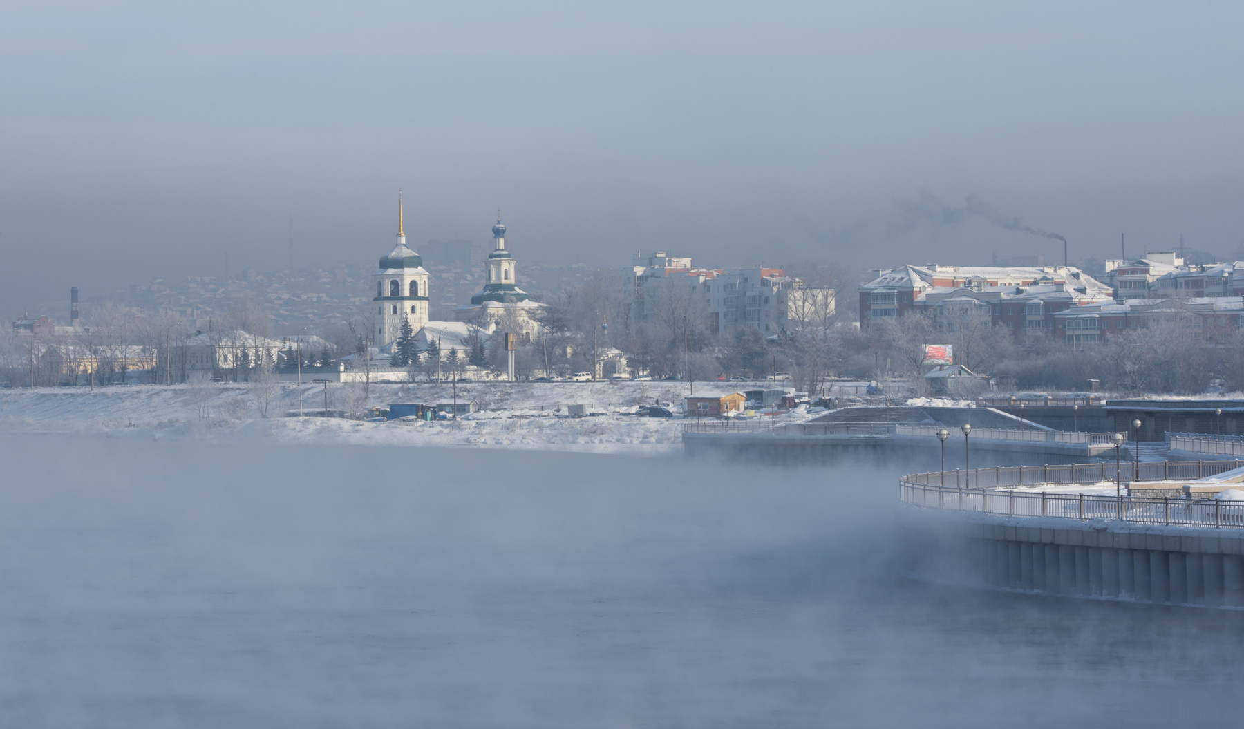 Февральские морозы Иркутск Ангара зима