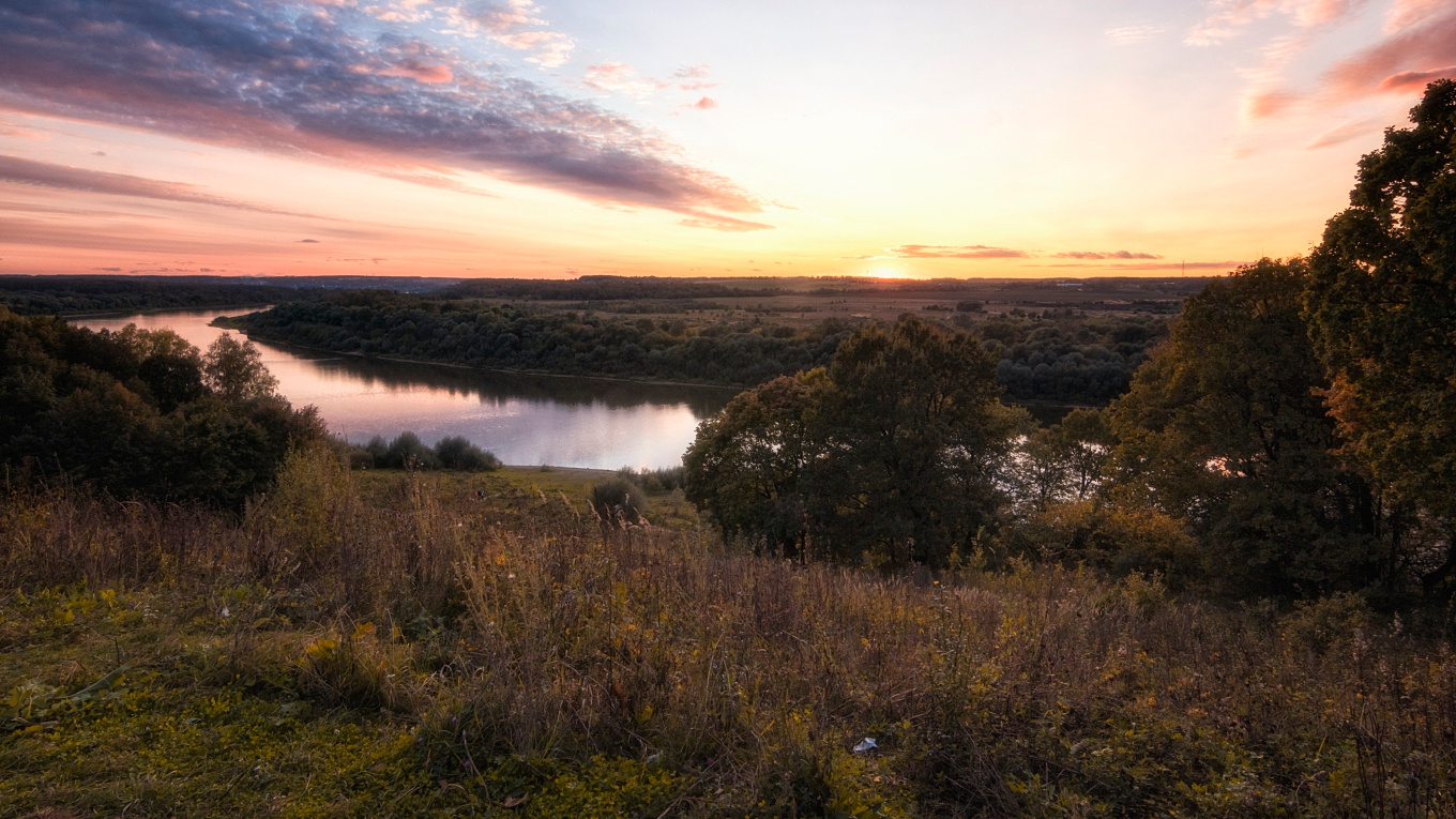 Окские просторы. река Ока осень красота природы России