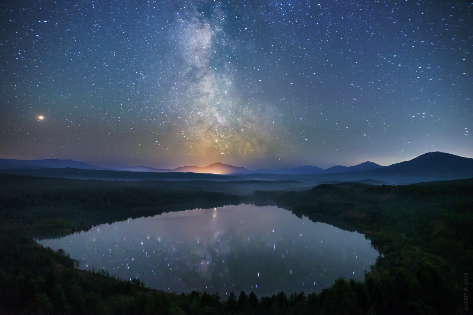 Уральская долина звёзд звезды млечный путь stars milky way пейзаж карьер ночь