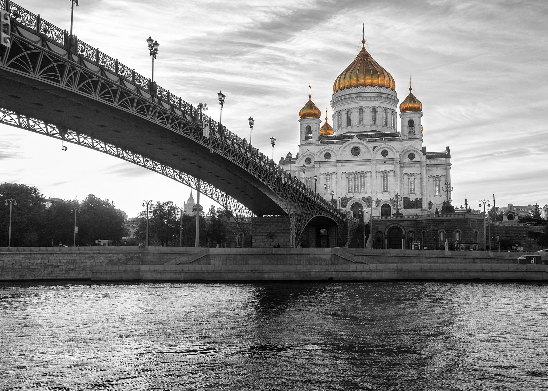 Храм Христа Спасителя Москва Россия храм религия архитектура пейзаж река мост туризм