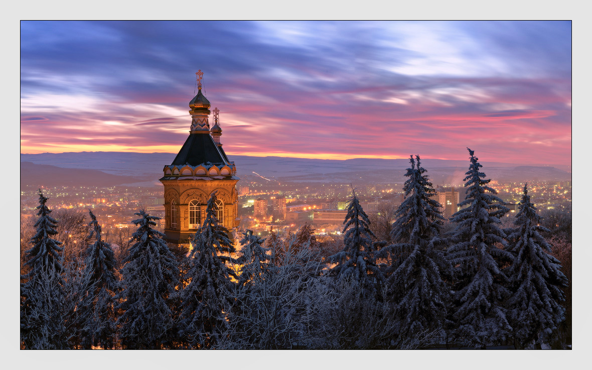 *** Лазаревская церковь *** закат зима церковь пятигорск кмв ставропольский край северный кавказ