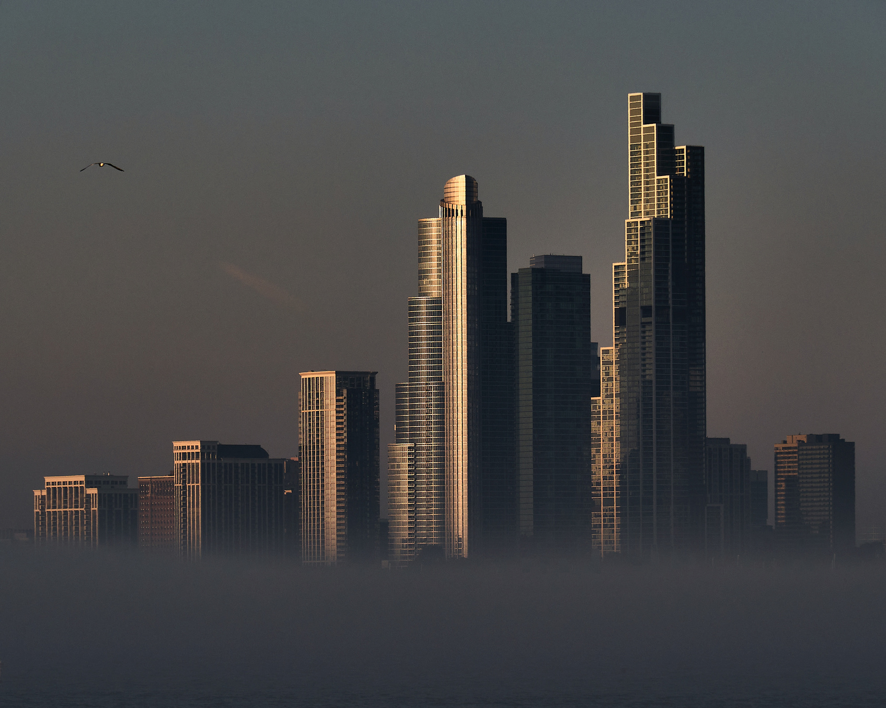 Восходящего солнца аккорд туман озеро мичиган Чикаго