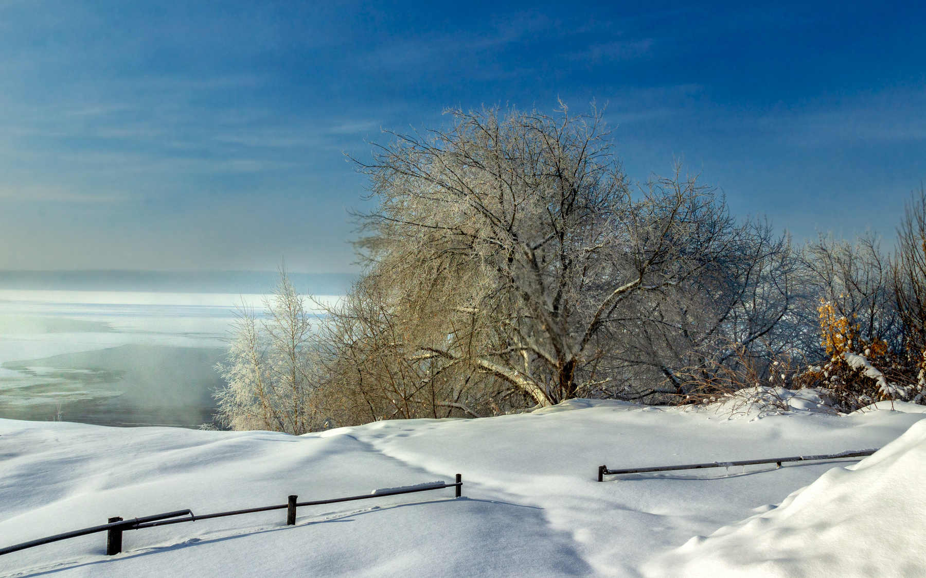 зимняя фоточка россия урал зима природа пейзаж снег река лес деревья лед перспектива полярик