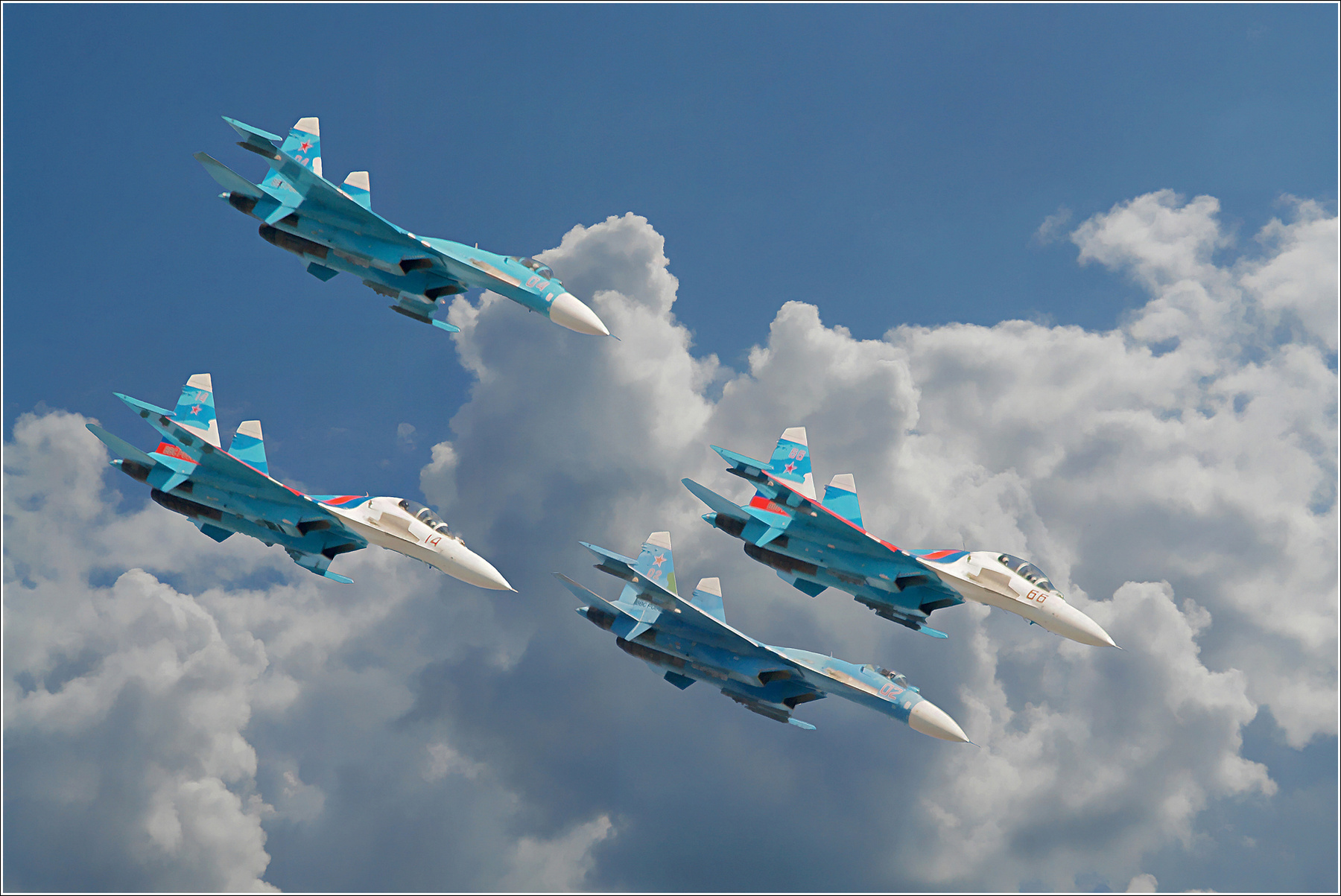 Четверка Су-27 авиация самолет полет Жуковский