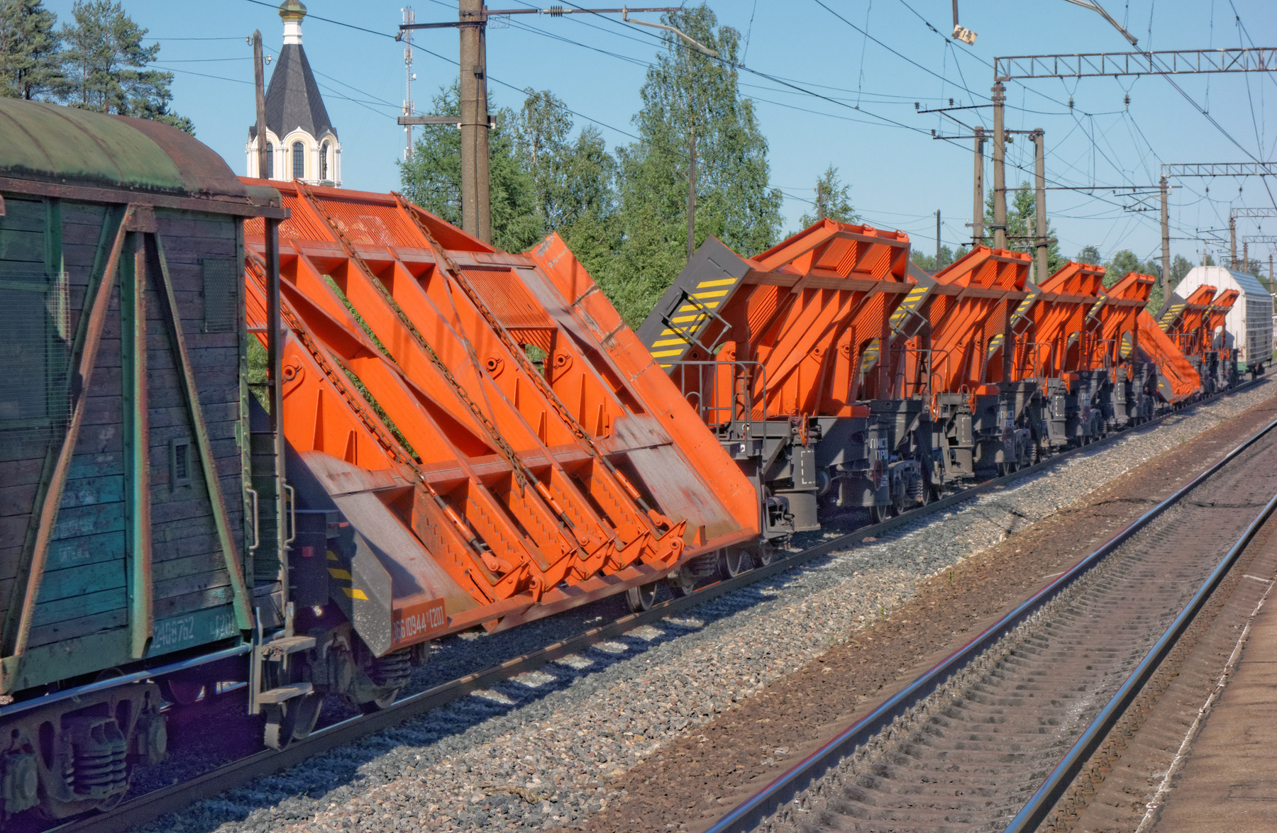 Вагоны для перевозки срелок Апраксин железная_дорога вагон платформа стрелка