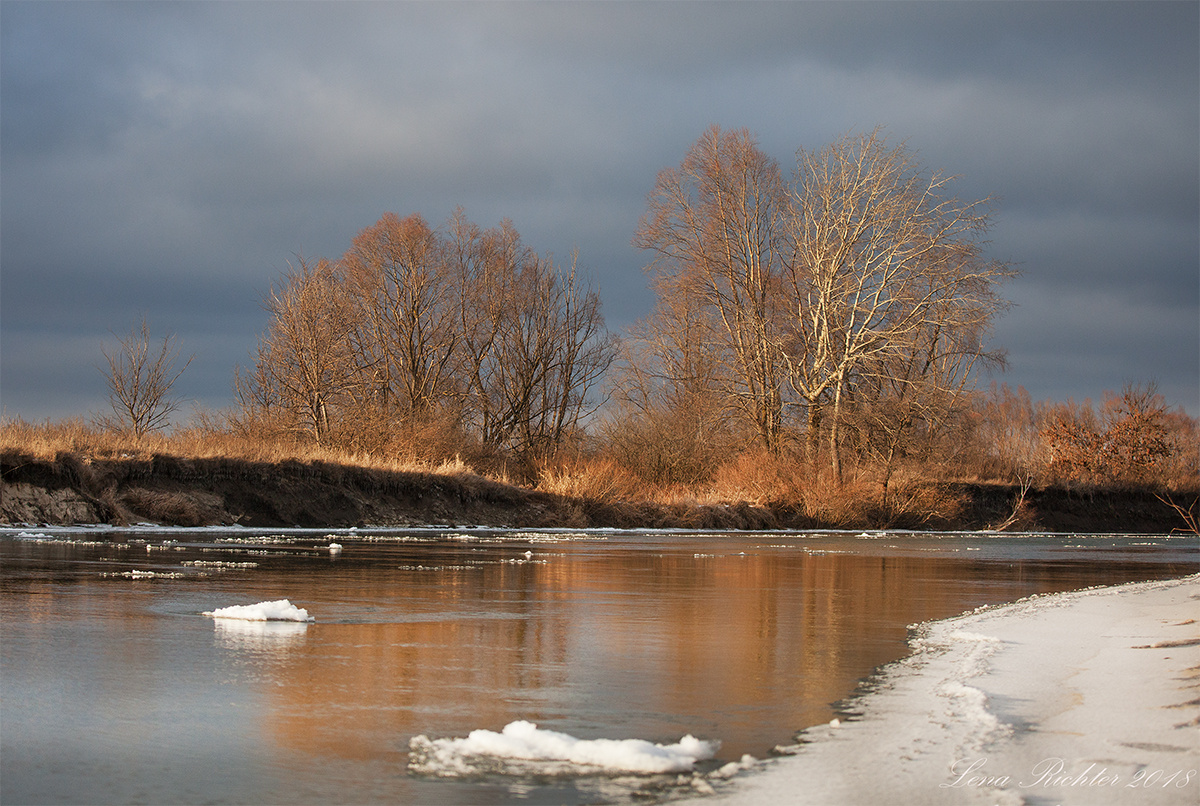 Хопер пейзаж природа река январь зима